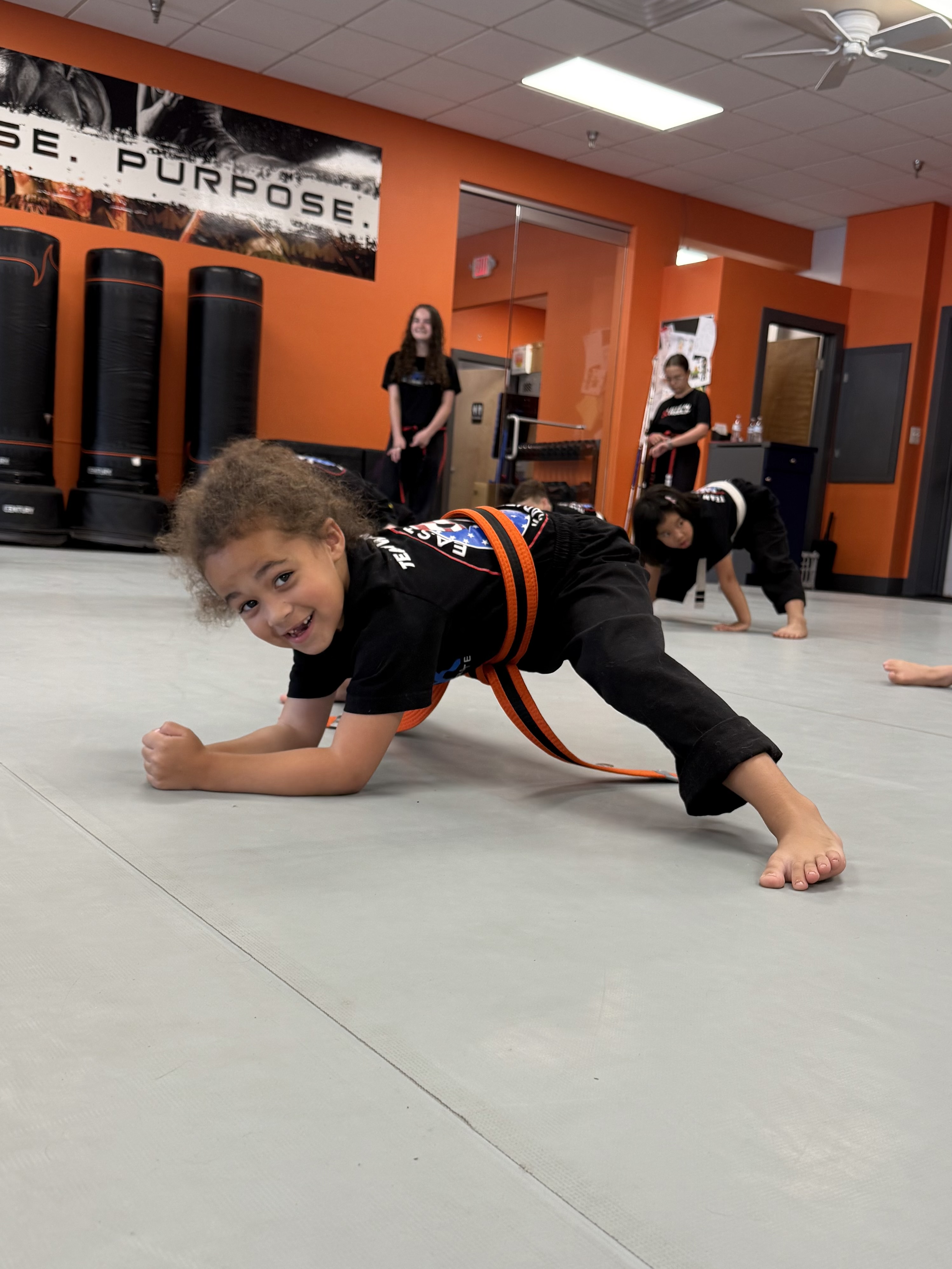 Kids training together at East West Karate Warminster