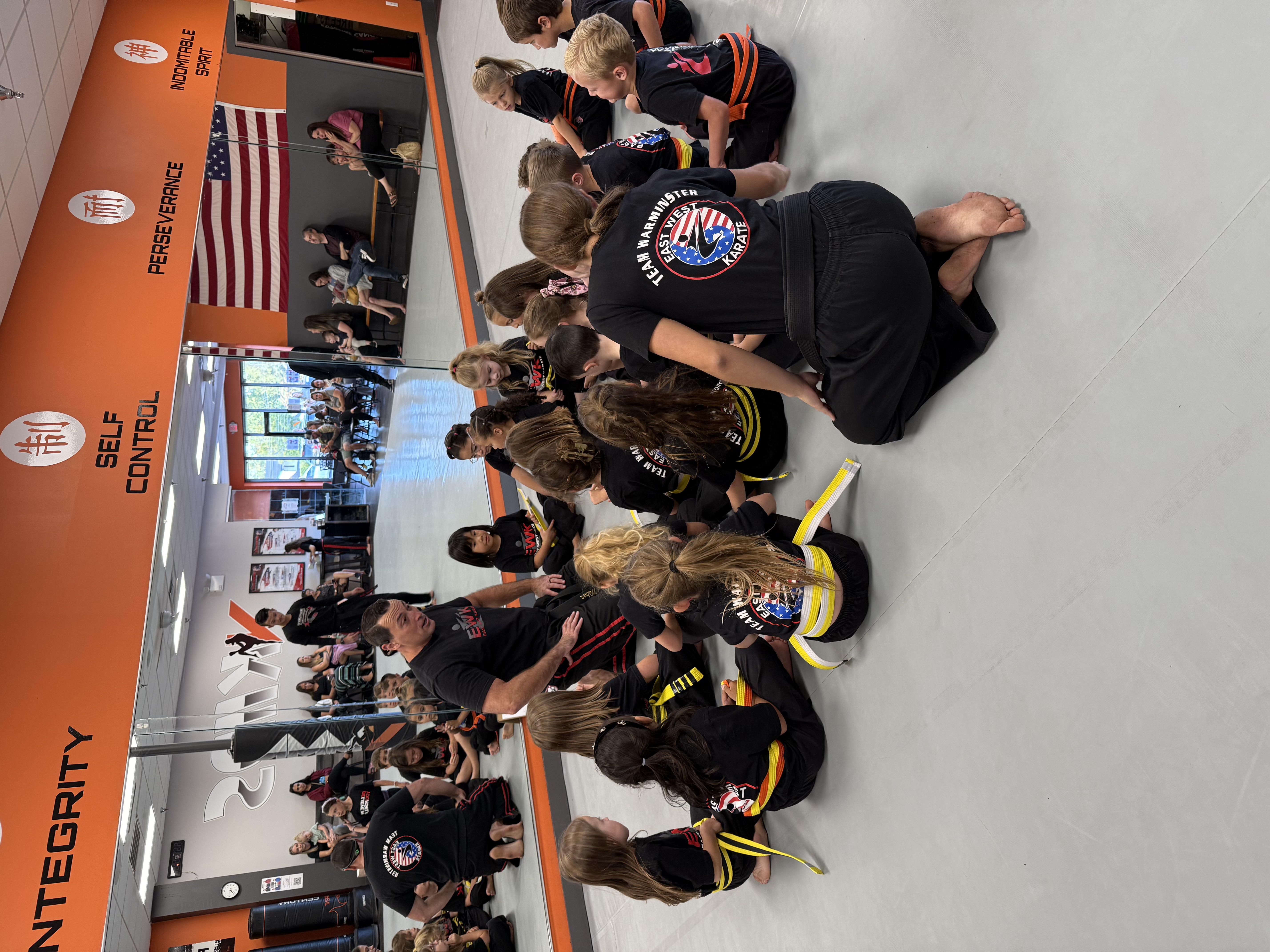 East West Karate Richboro students in a training session