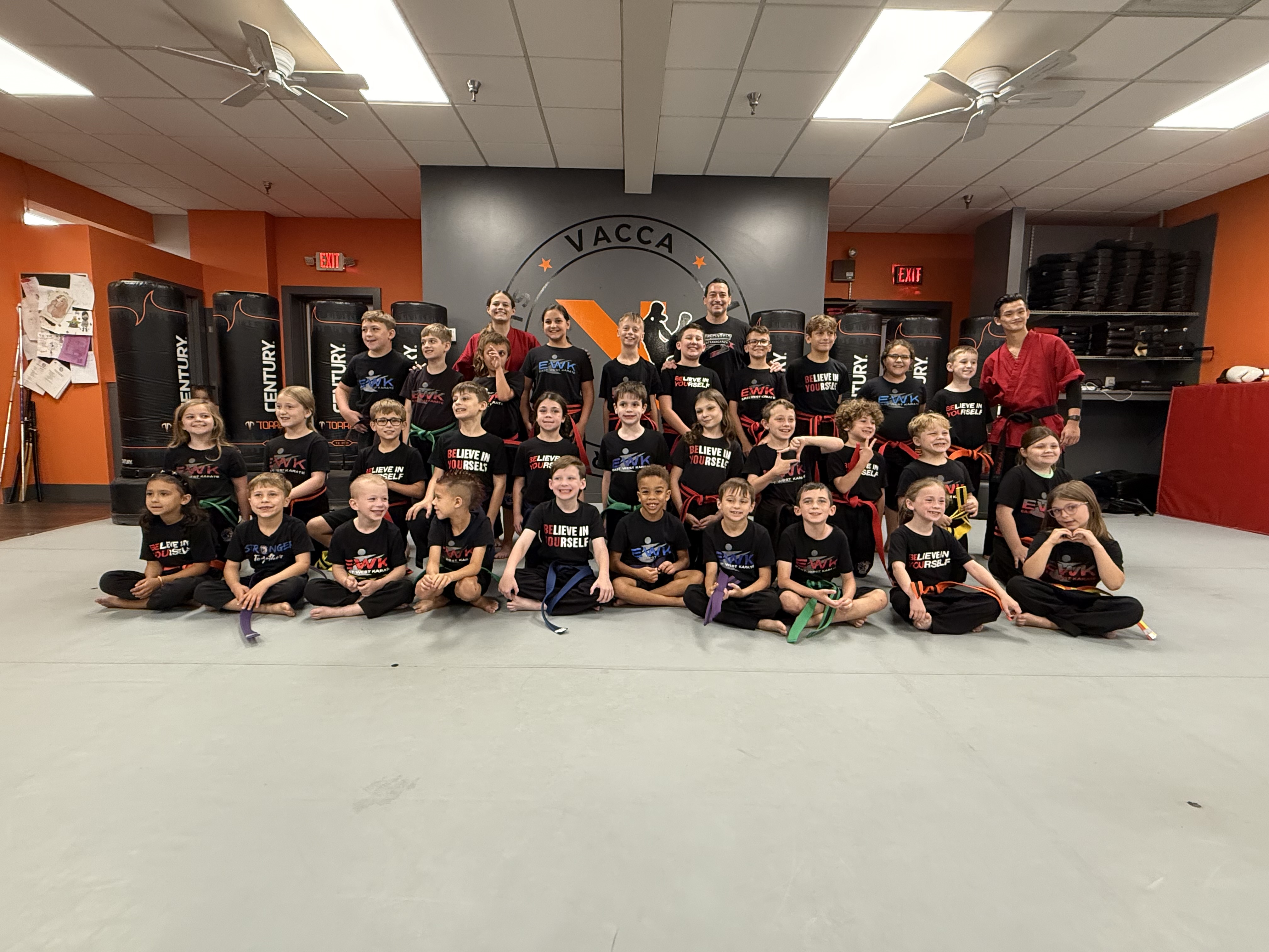 Young students training at East West Karate Richboro