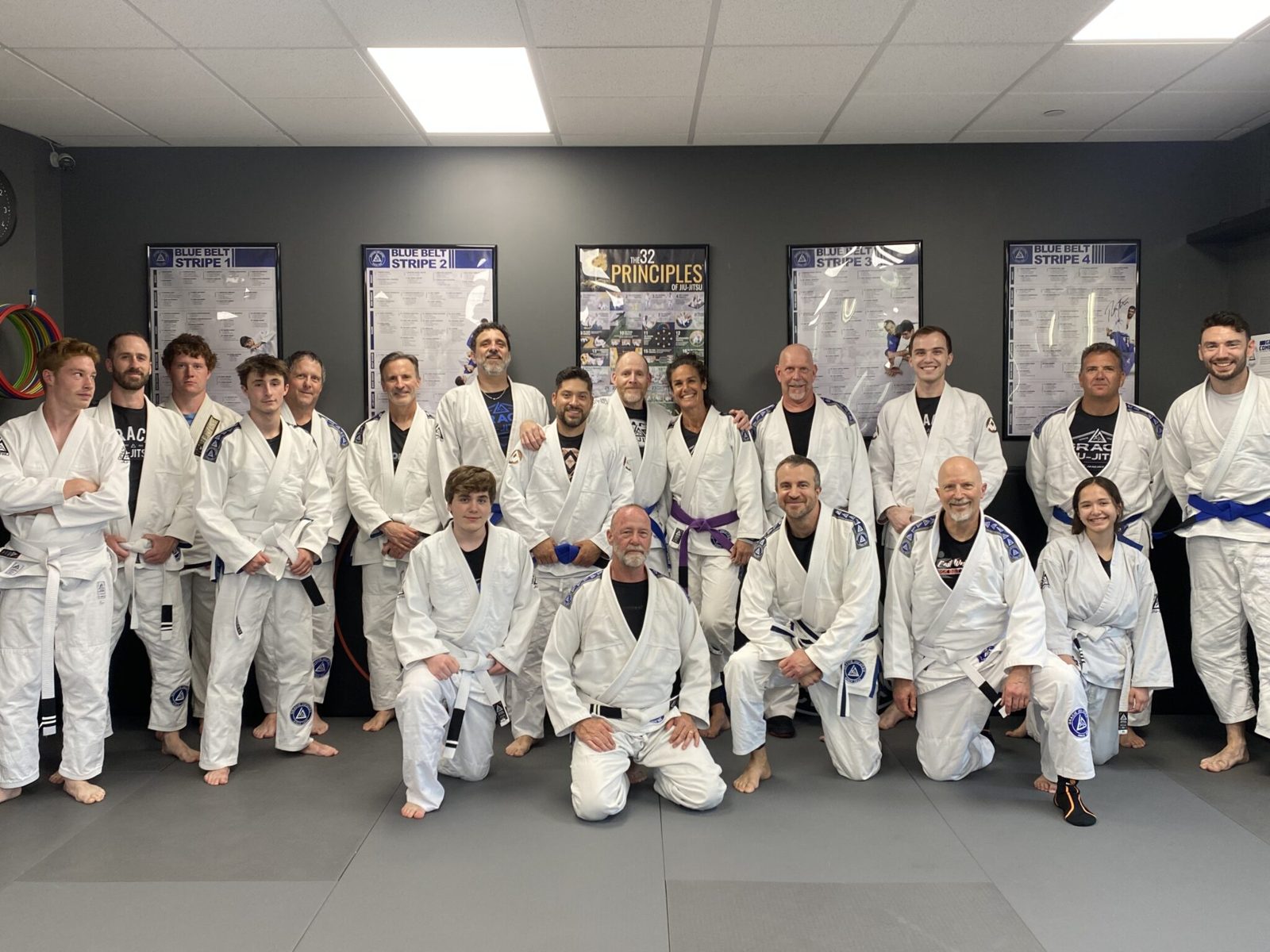 Gracie Jiu-Jitsu class group photo at East West Karate Richboro